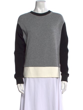 Sandro Colorblock Pattern Crew Neck Sweater