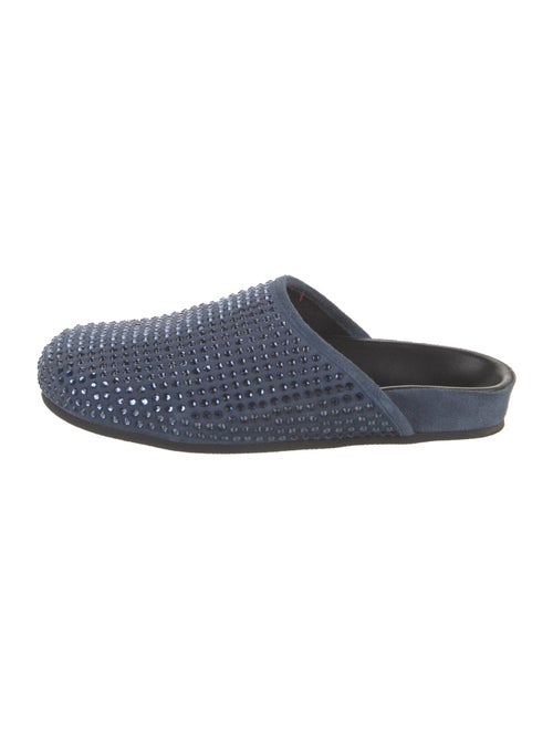 Sandro Suede Crystal Embellishments Mules