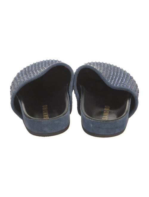 Sandro Suede Crystal Embellishments Mules