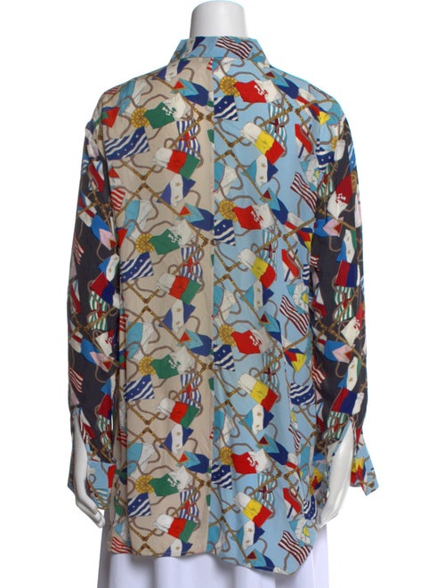 Sandro Printed Long Sleeve Button-Up Top