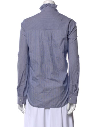 Sandro Plaid Print Long Sleeve Button-Up Top