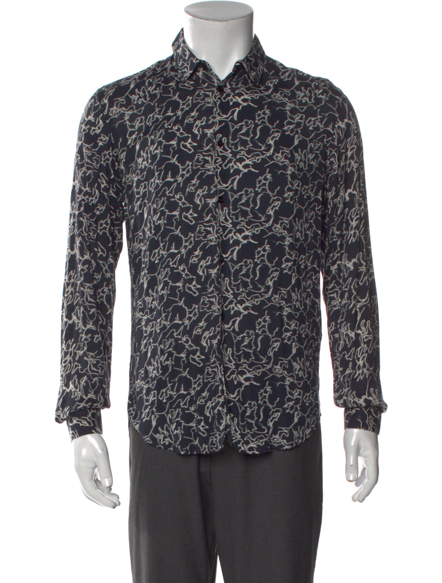 Sandro Printed Long Sleeve Shirt