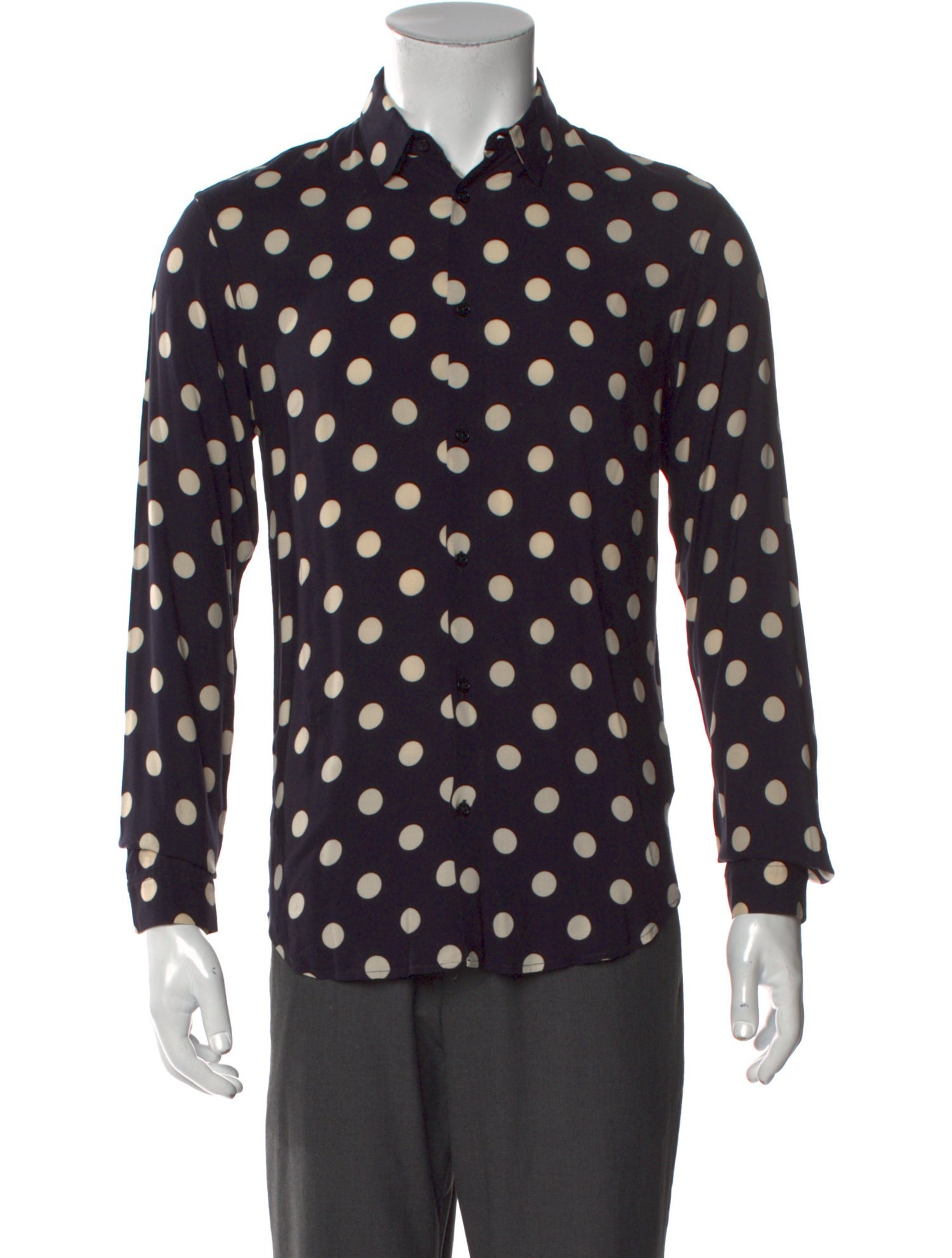 Sandro Polka Dot Print Long Sleeve Western Shirt