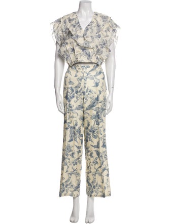 Sandro Linen Printed Pant Set