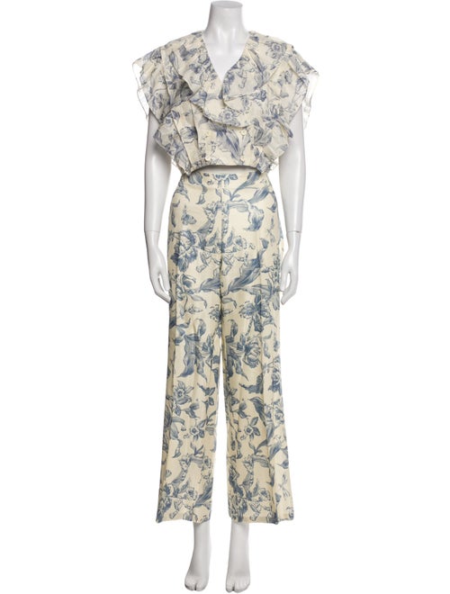 Sandro Linen Printed Pant Set
