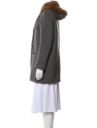 Sandro Virgin Wool Fur Coat