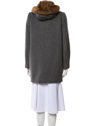 Sandro Virgin Wool Fur Coat