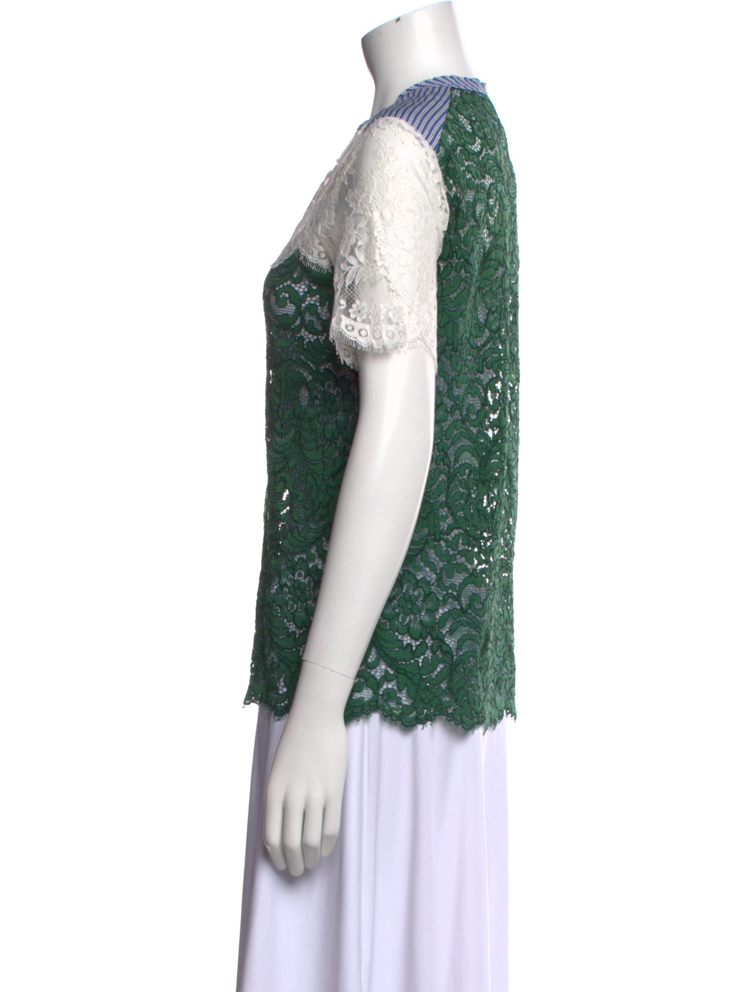 Sandro Lace Pattern V-Neck Blouse