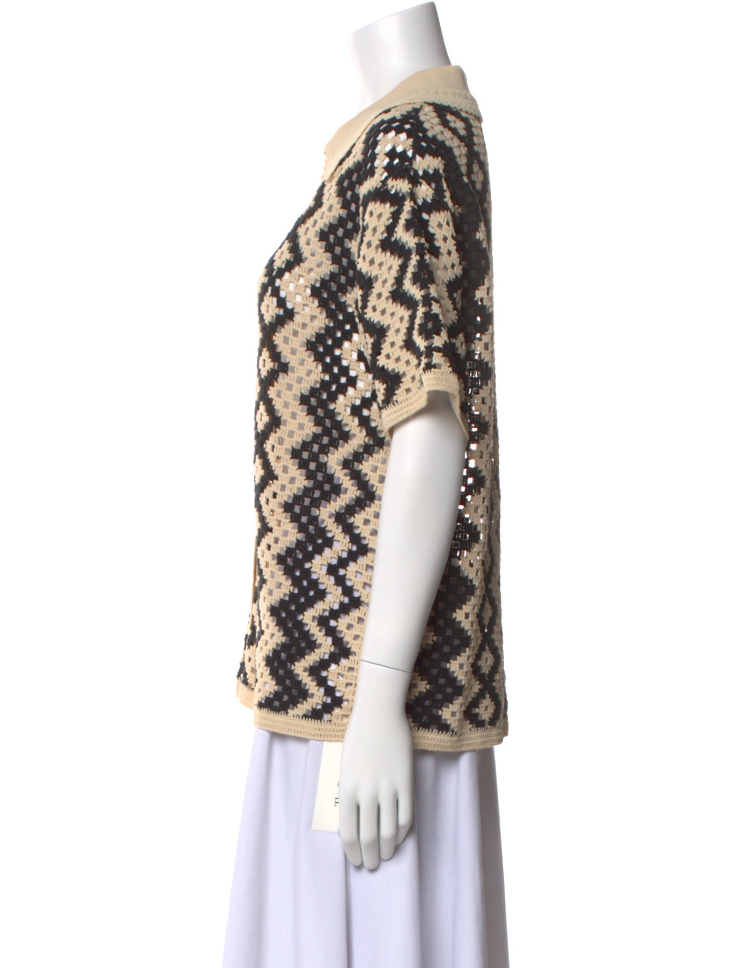 Sandro Printed V-Neck Button-Up Top