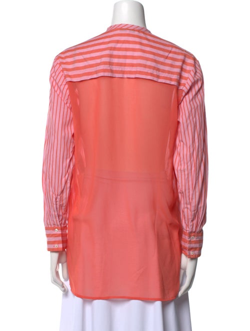 Sandro Striped V-Neck Button-Up Top