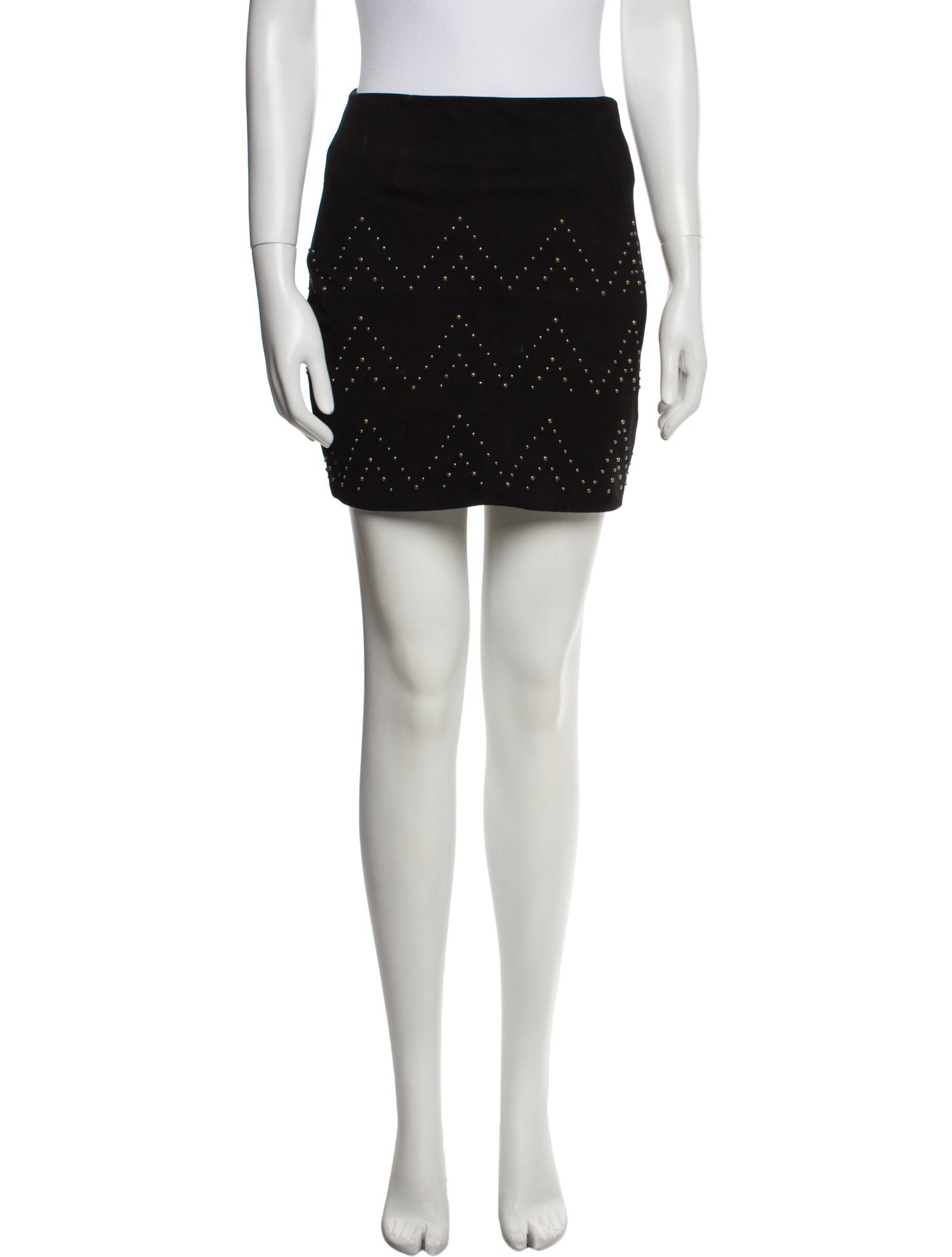 Sandro Goat Leather Mini Skirt