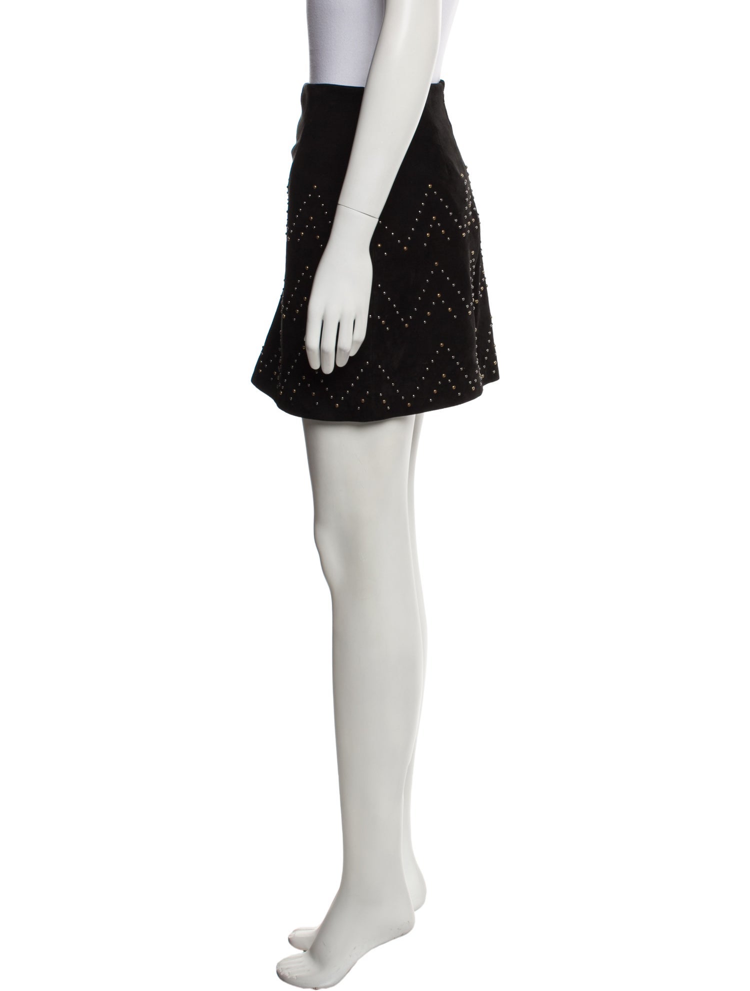 Sandro Goat Leather Mini Skirt