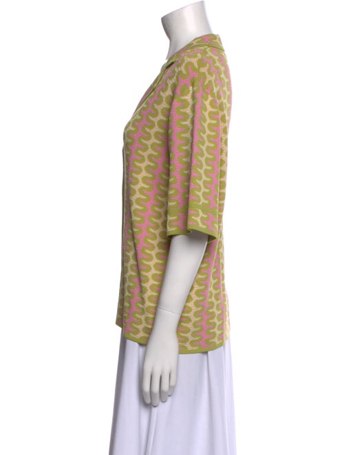 Sandro Printed Short Sleeve Button-Up Top