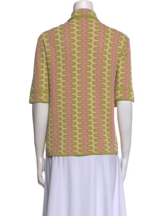 Sandro Printed Short Sleeve Button-Up Top