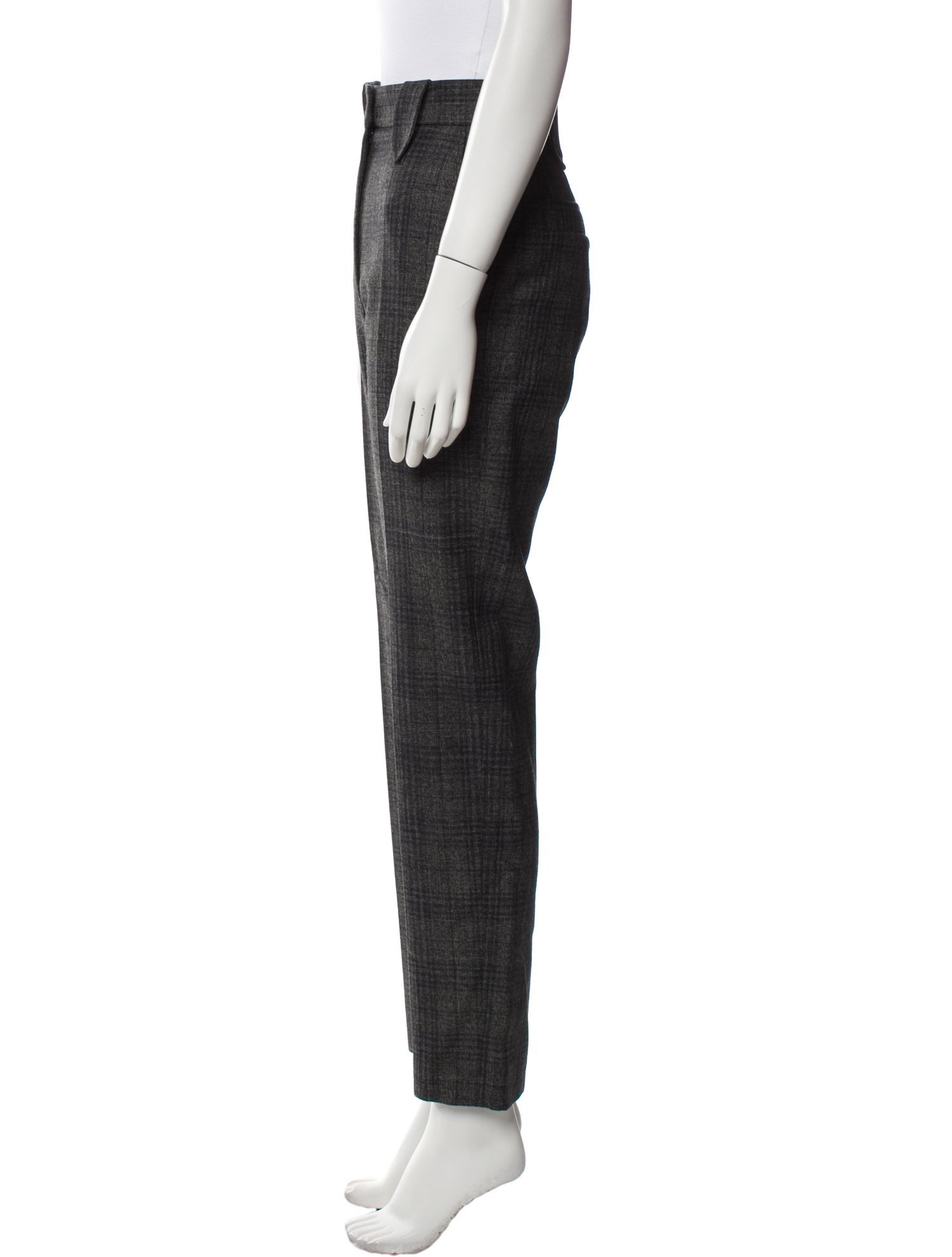 Sandro Plaid Print Straight Leg Pants
