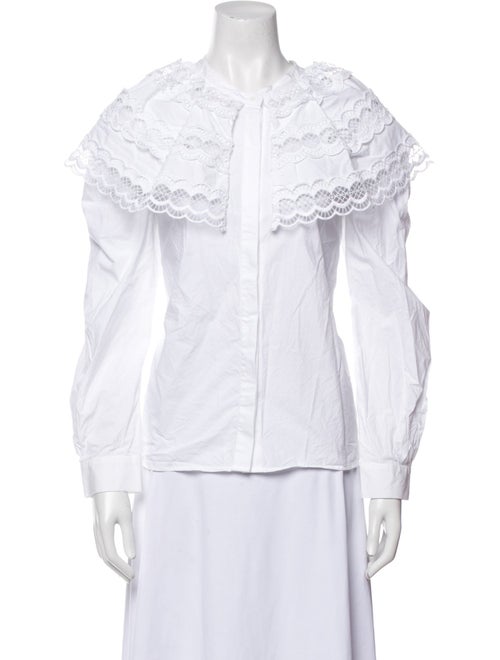 Sandro Mock Neck Long Sleeve Button-Up Top
