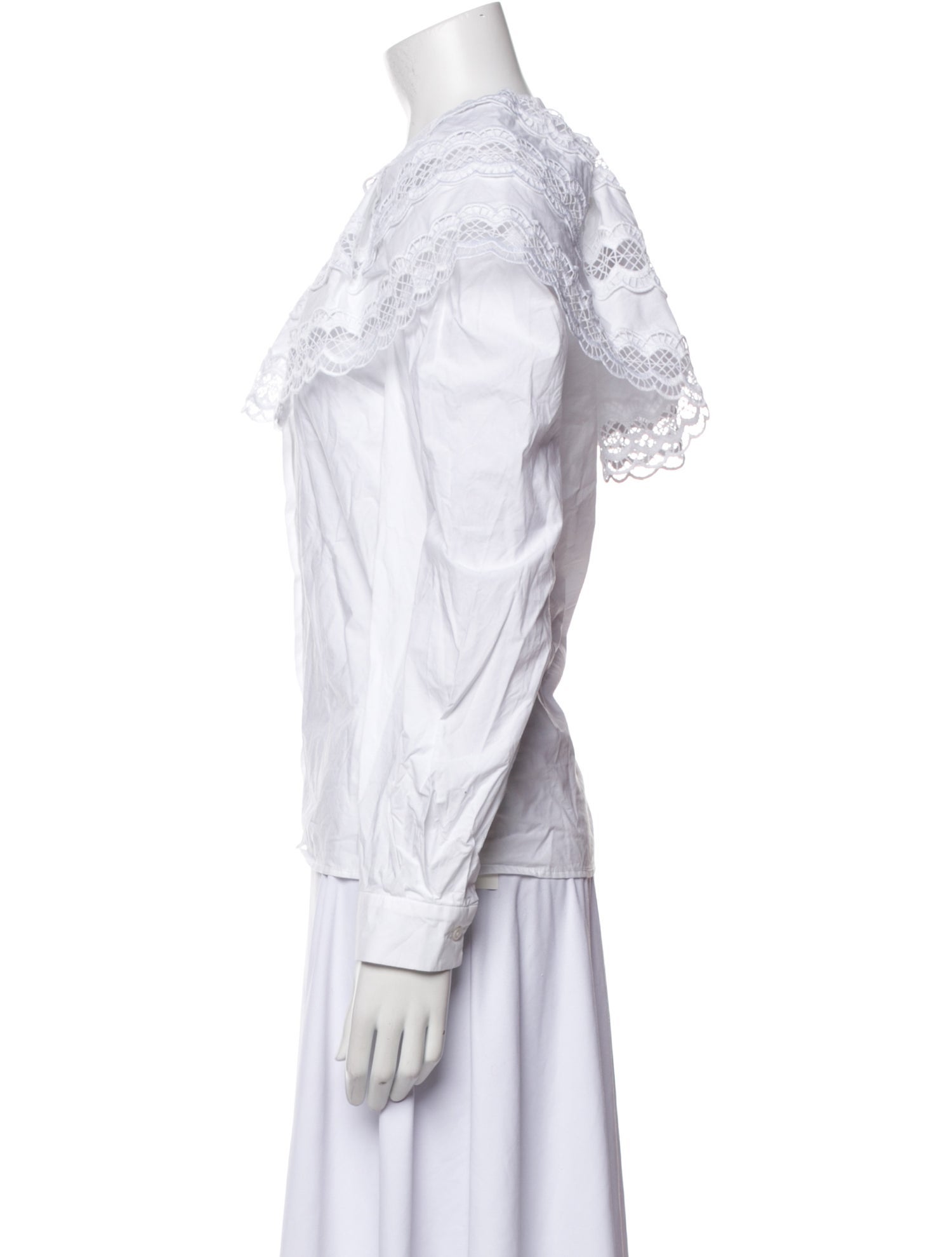 Sandro Mock Neck Long Sleeve Button-Up Top