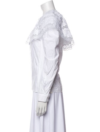 Sandro Mock Neck Long Sleeve Button-Up Top