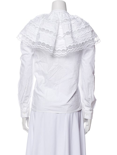 Sandro Mock Neck Long Sleeve Button-Up Top