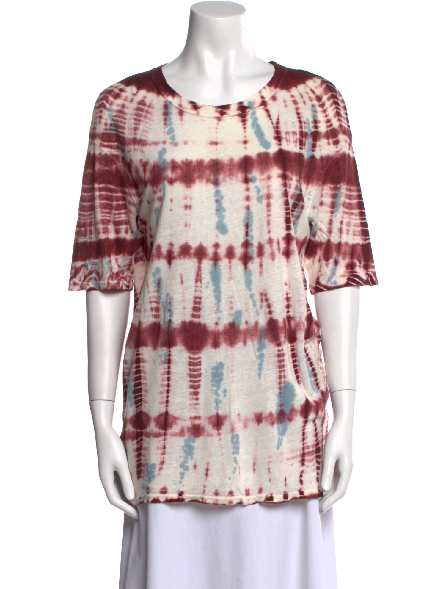 Sandro Linen Tie-Dye Print T-Shirt