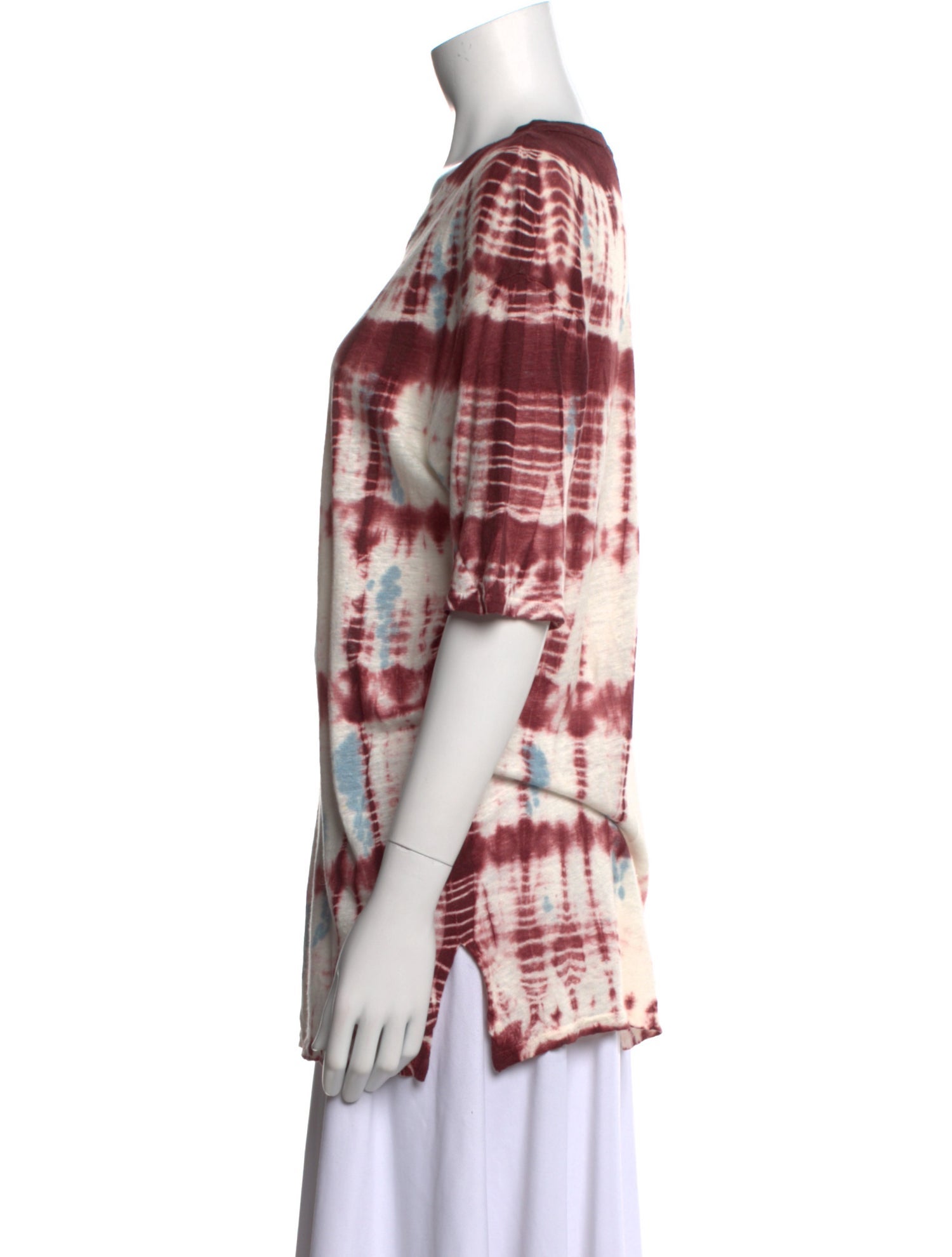 Sandro Linen Tie-Dye Print T-Shirt