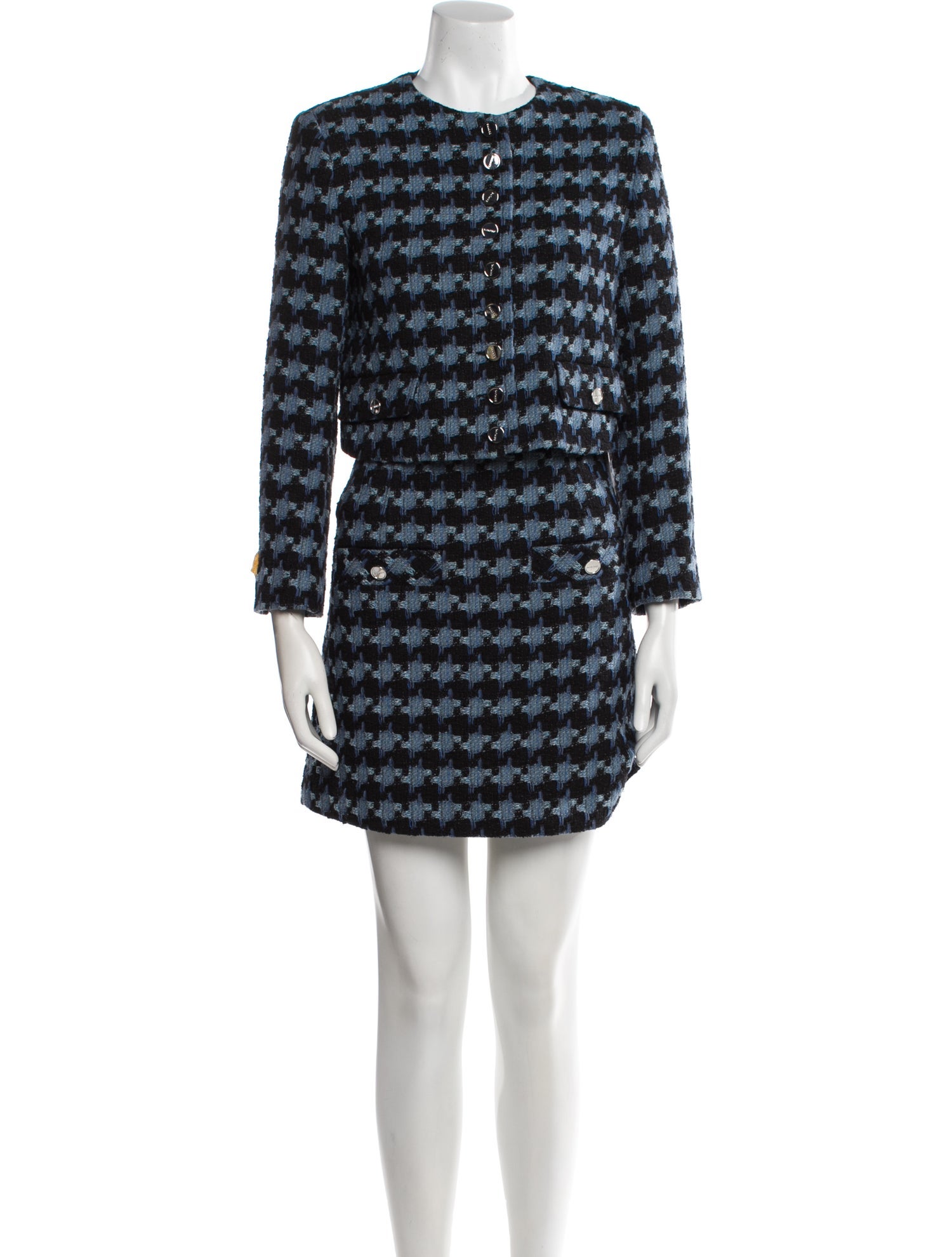 Sandro Tweed Pattern Skirt Suit