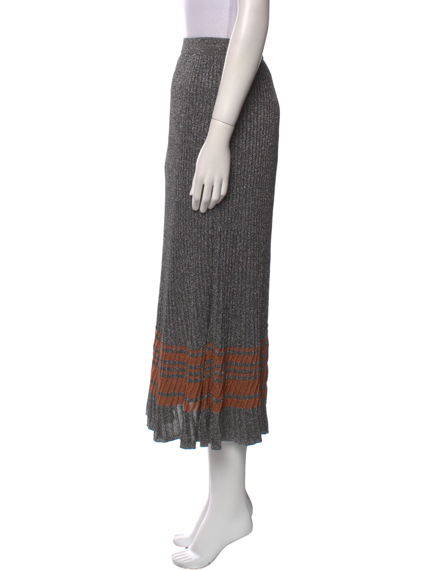 Sandro Striped Midi Length Skirt