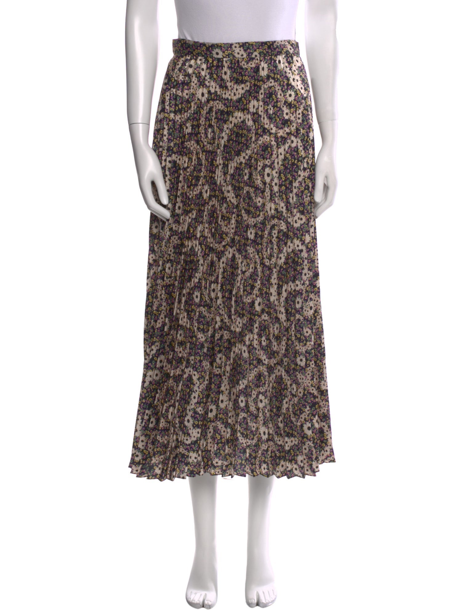 Sandro Floral Print Midi Length Skirt