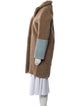 Sandro Shearling Colorblock Pattern Fur Coat