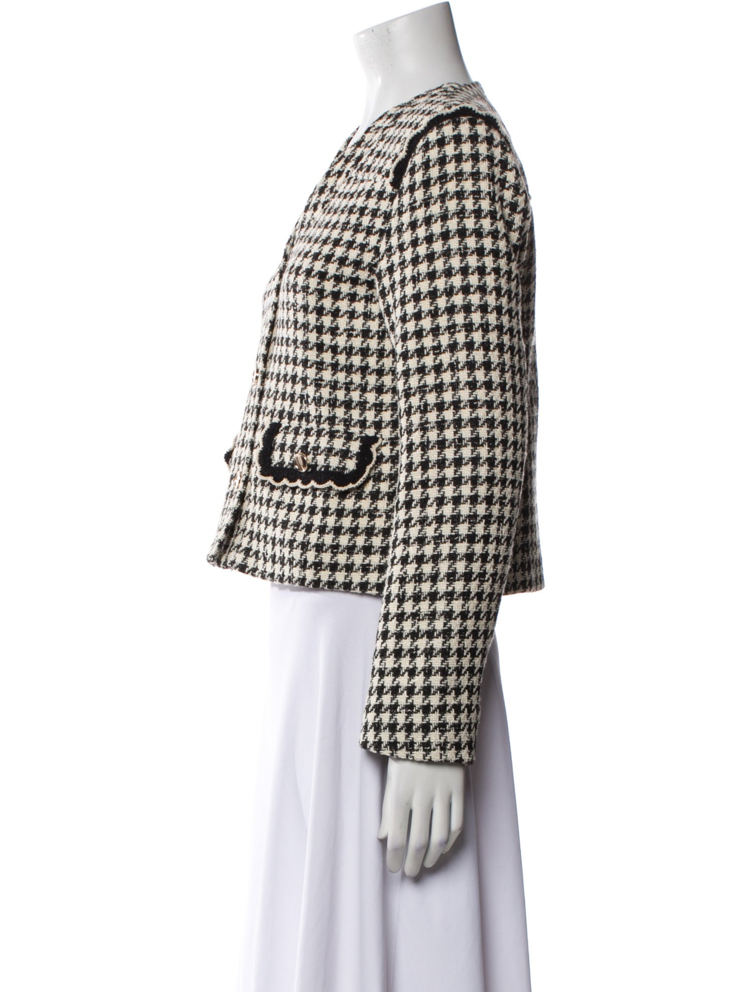 Sandro Houndstooth Print Evening Jacket