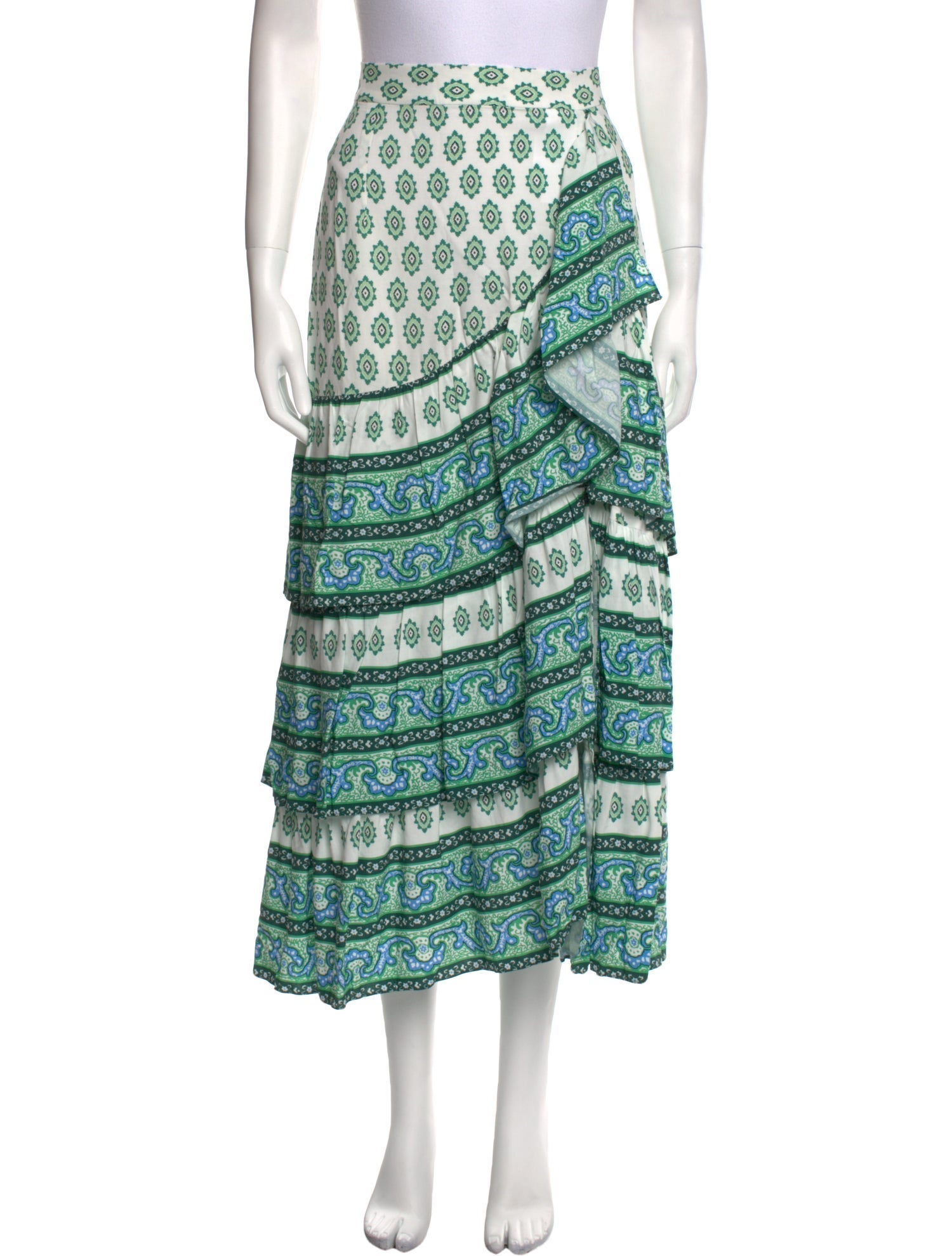 Sandro Lace Pattern Midi Length Skirt