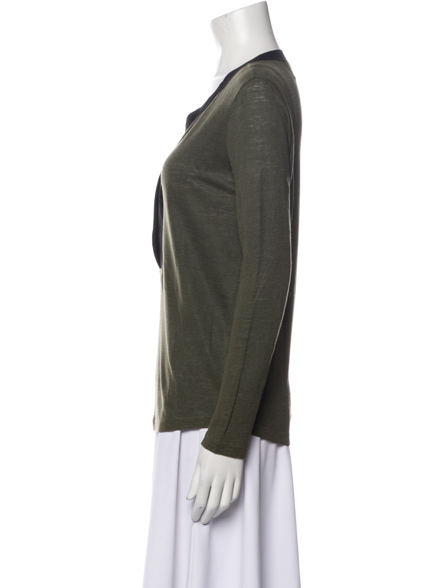 Sandro V-Neck Long Sleeve Top