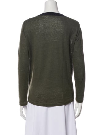 Sandro V-Neck Long Sleeve Top