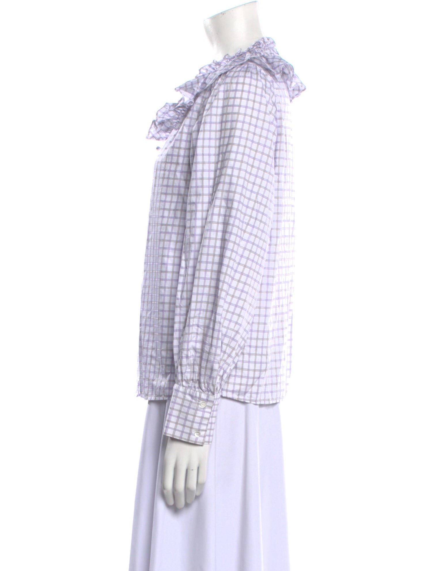 Sandro Plaid Print Cowl Neck Top