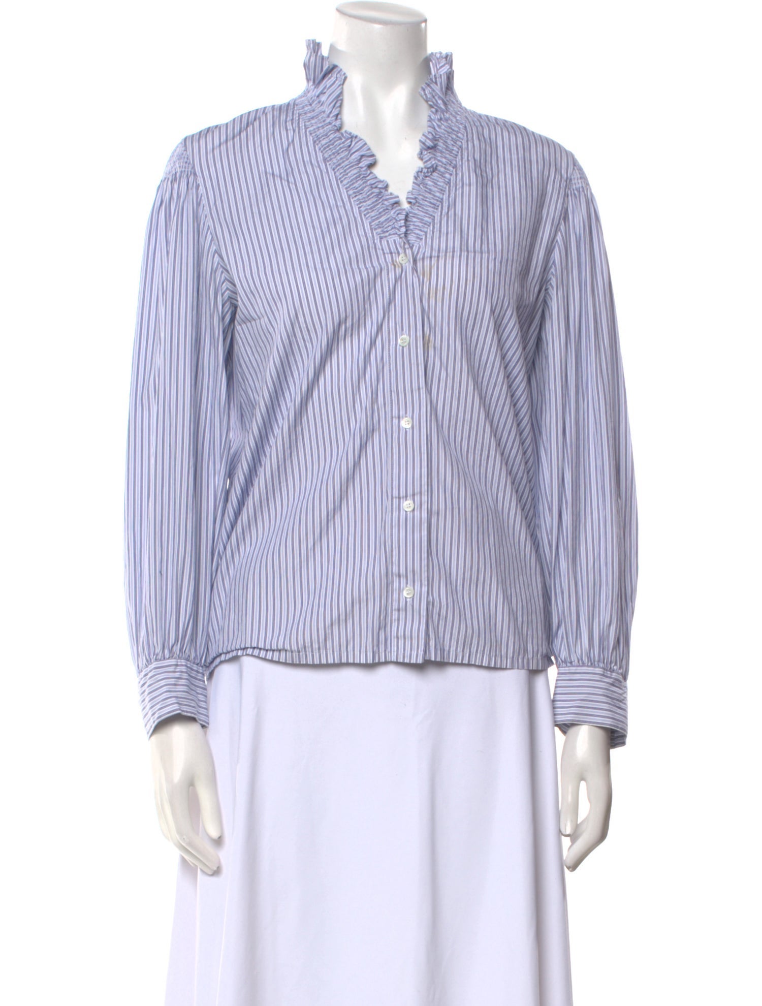 Sandro Striped V-Neck Blouse