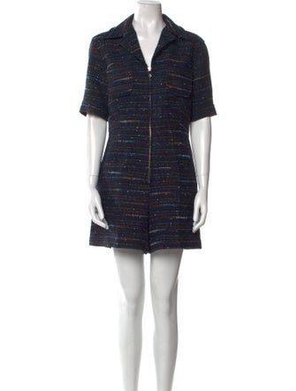Sandro Tweed Pattern V-Neck Romper