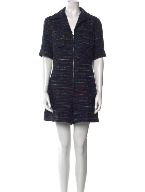 Sandro Tweed Pattern V-Neck Romper