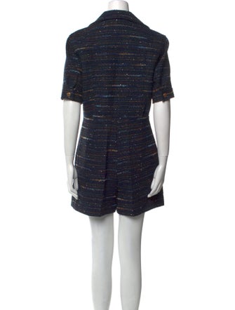 Sandro Tweed Pattern V-Neck Romper