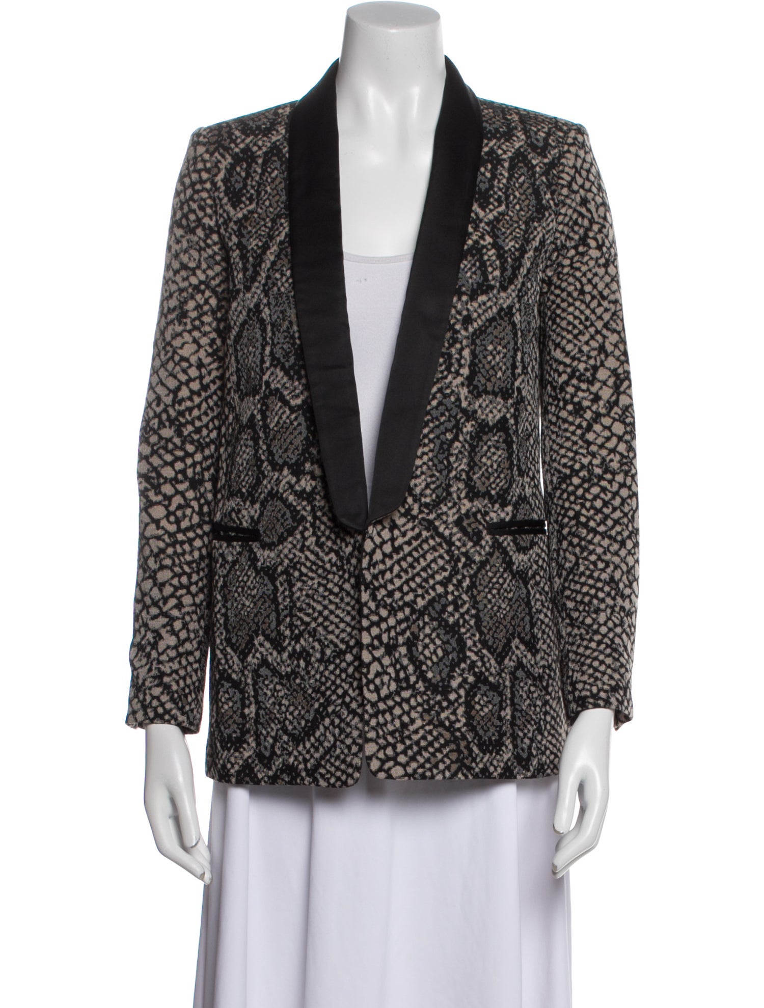 Sandro Wool Animal Print Blazer