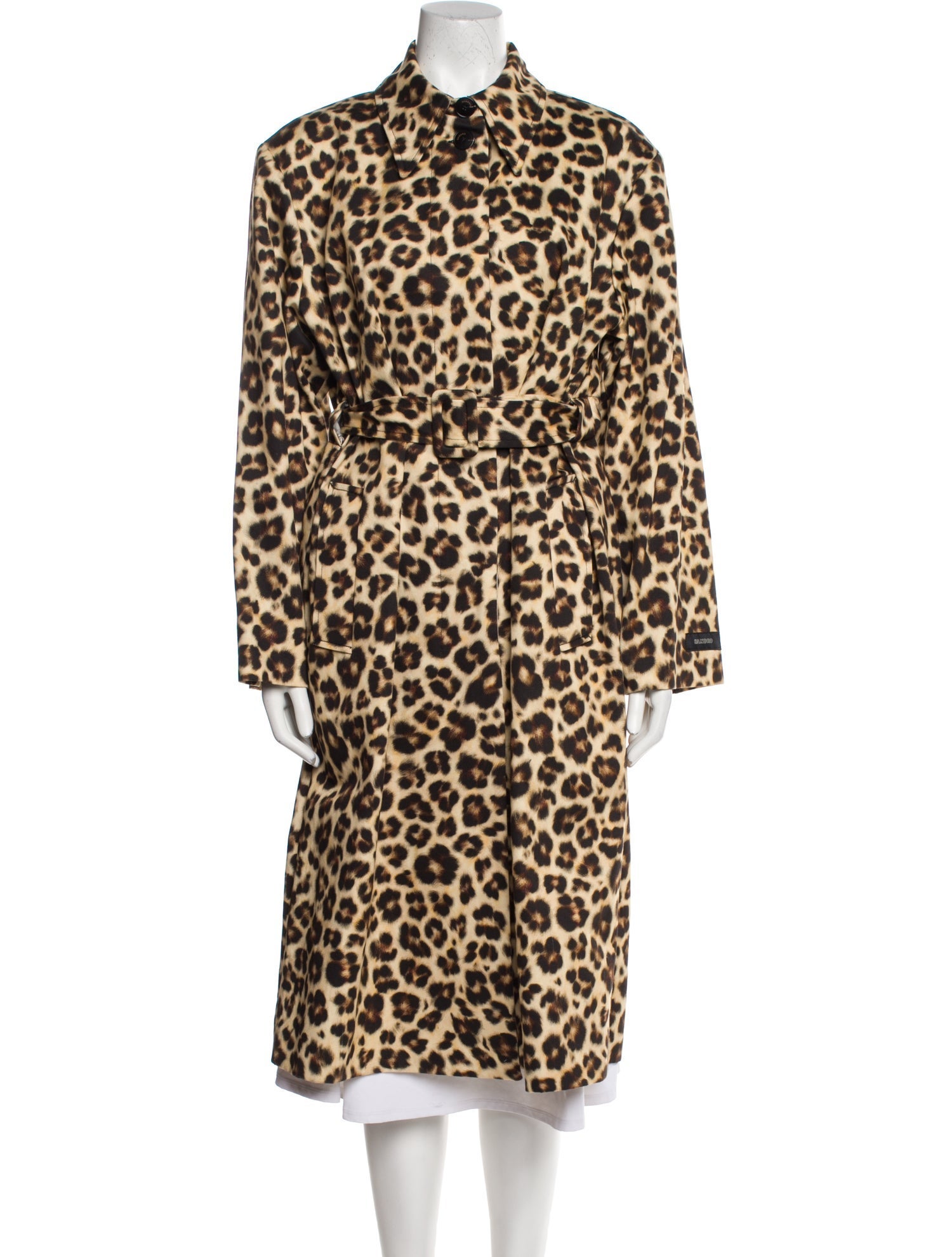 Sandro Animal Print Trench Coat