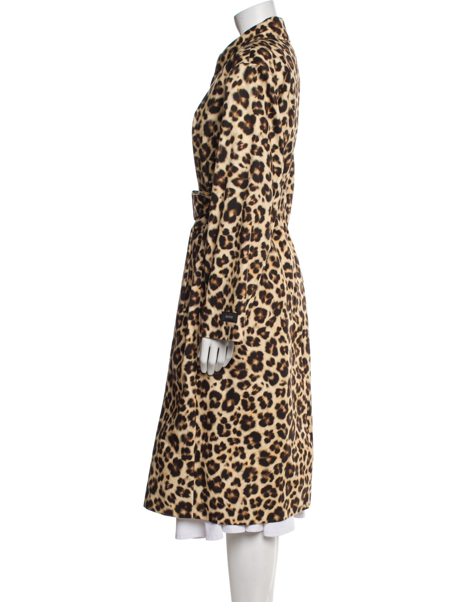 Sandro Animal Print Trench Coat