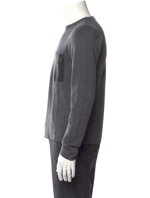 Sandro Lamb Leather Colorblock Pattern Pullover