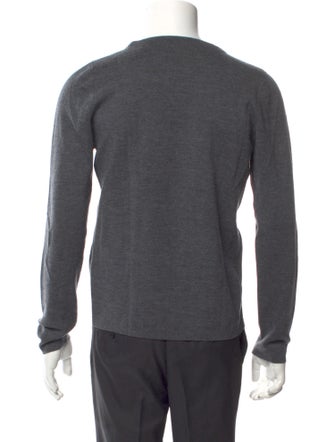 Sandro Lamb Leather Colorblock Pattern Pullover