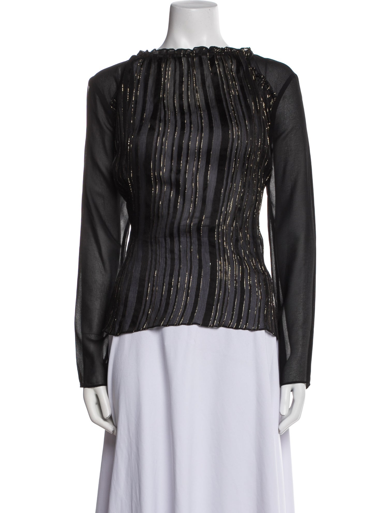 Sandro Striped Bateau Neckline Blouse