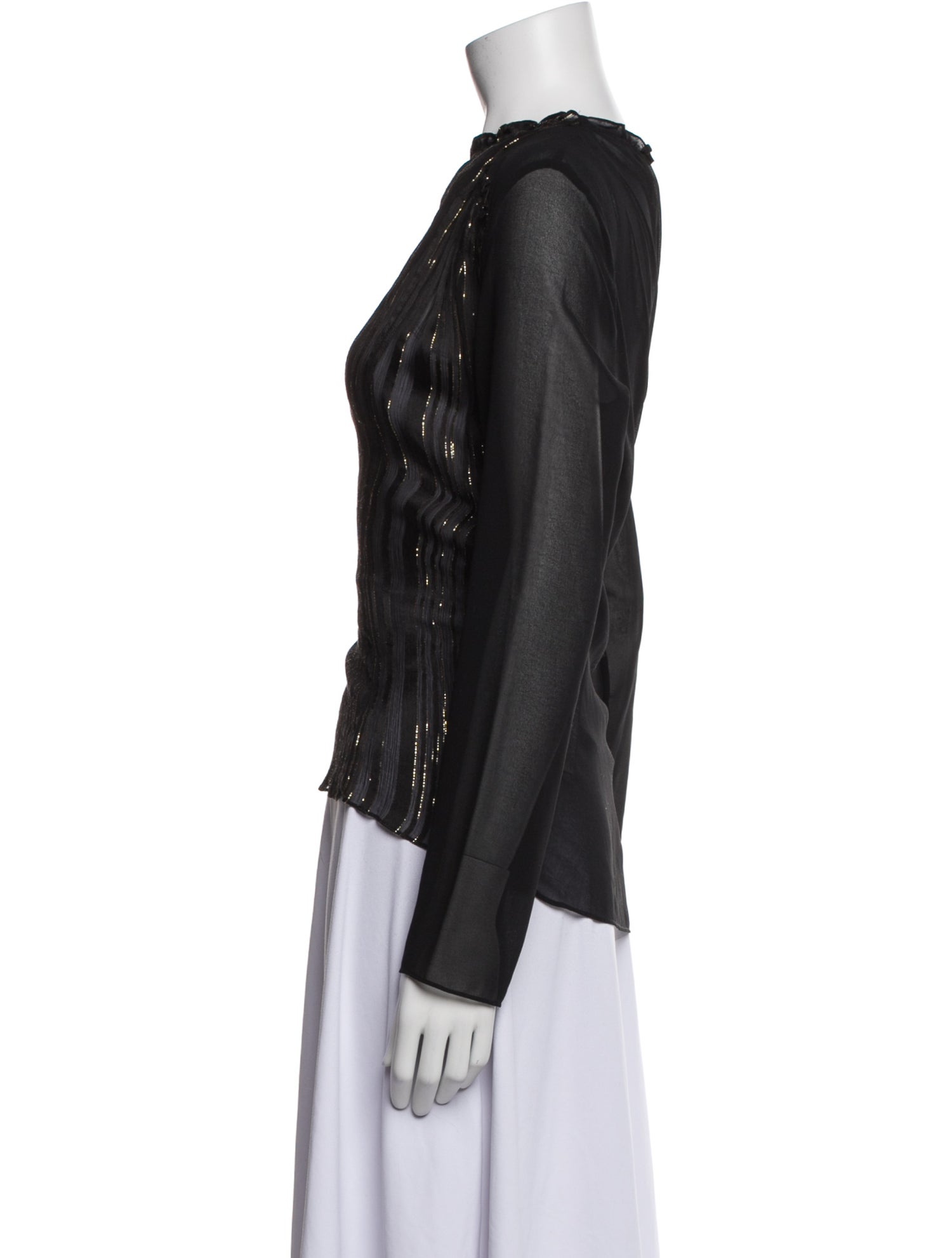 Sandro Striped Bateau Neckline Blouse