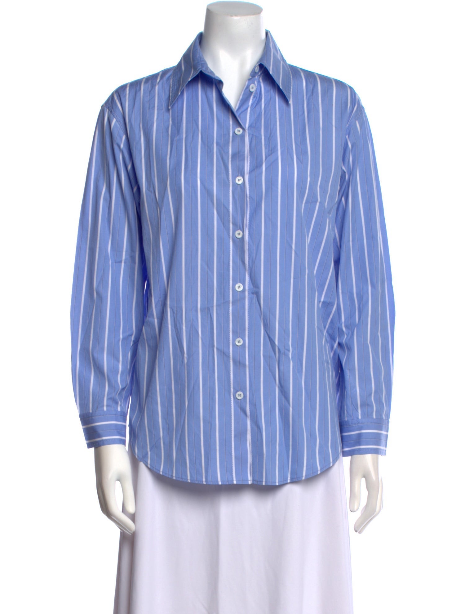 Sandro Striped Long Sleeve Button-Up Top