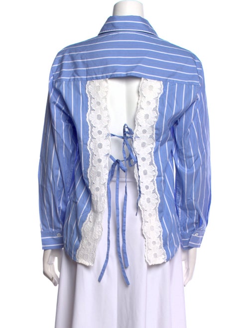 Sandro Striped Long Sleeve Button-Up Top