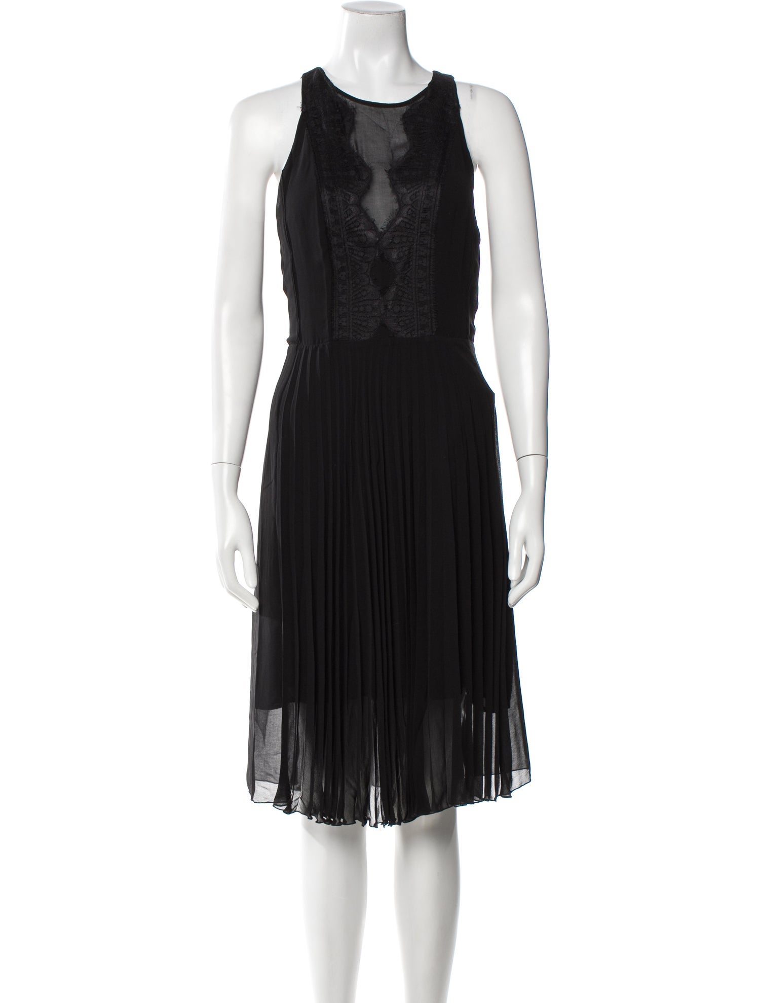 Sandro Scoop Neck Midi Length Dress