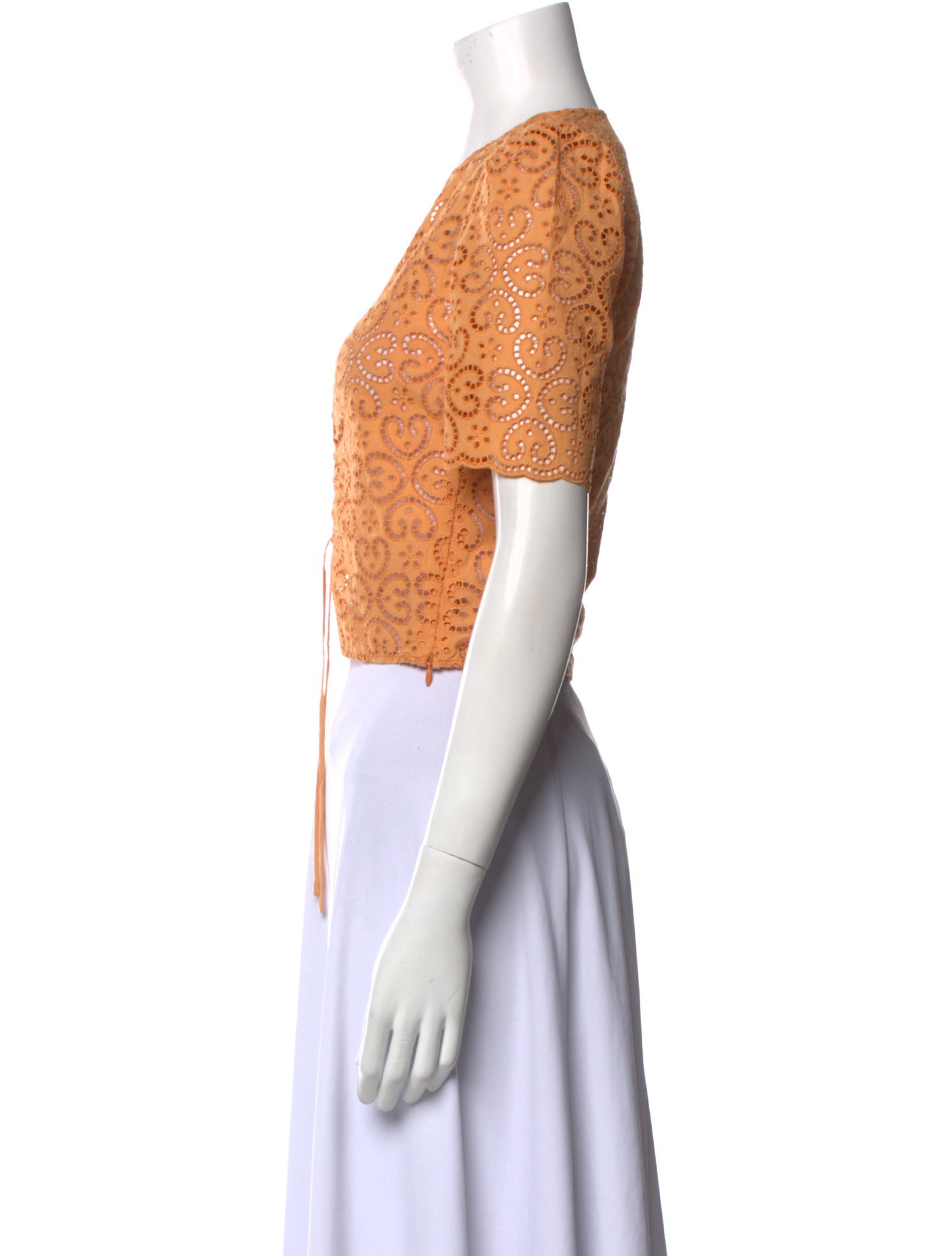 Sandro V-Neck Short Sleeve Crop Top