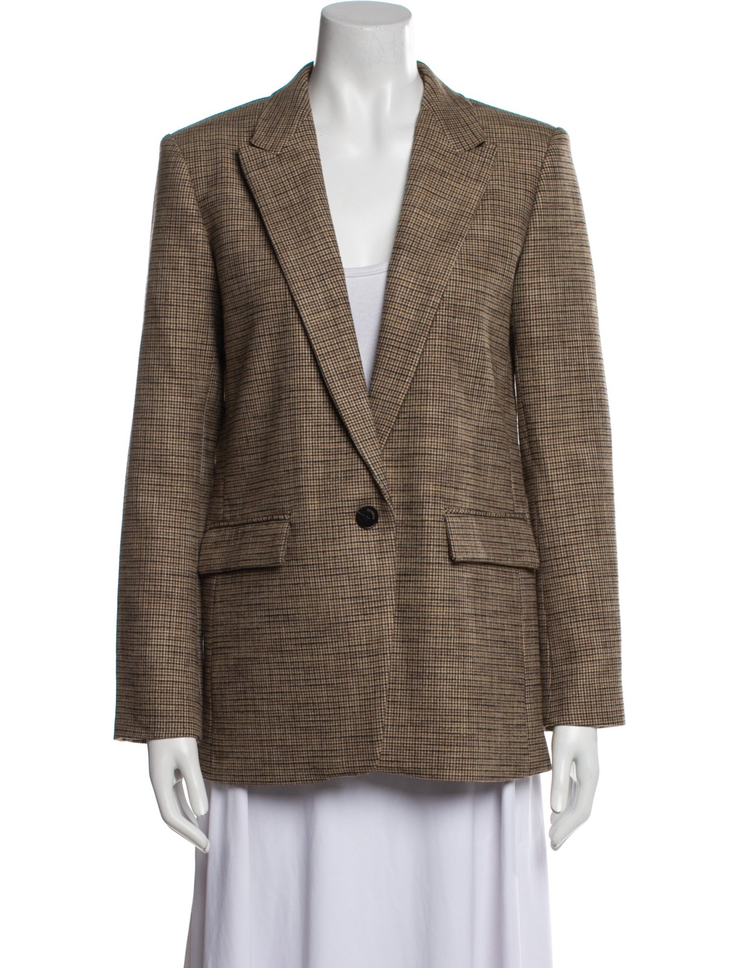 Sandro Plaid Print Blazer